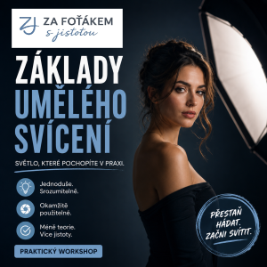 Banner workshopu základy umělého svícení Za foťákem s jistotou